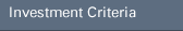 Investment Criteria